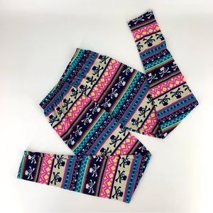 2/$20 Always Patterned Leggings with Skulls, One Size